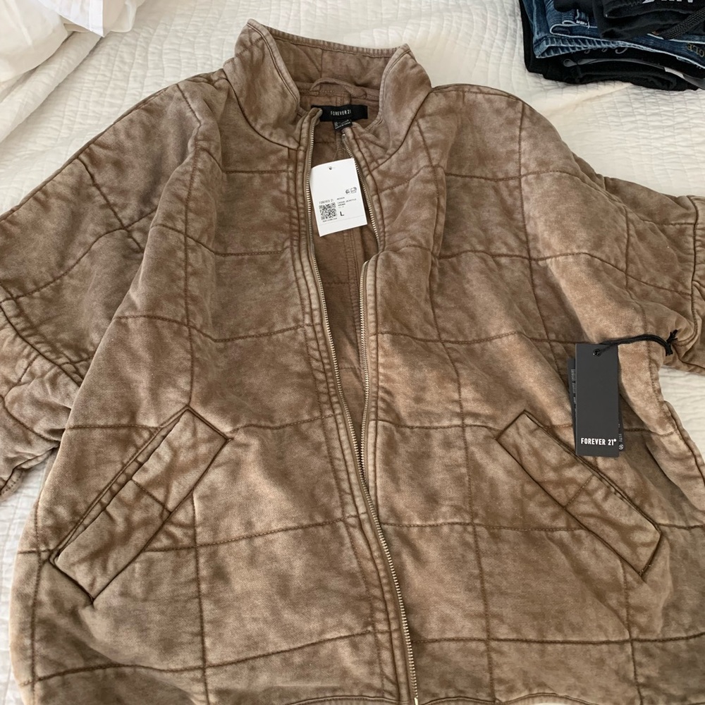 quilted zip up jacket